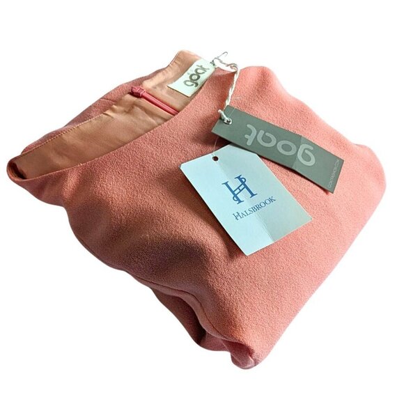 NWT GOAT JANE ATELIER Helena Sunset Coral Fit & Flare Wool Crepe Dress Size 12 - Picture 8 of 9